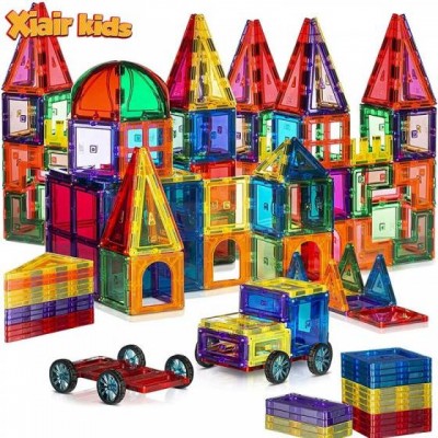 Xiair Kids Magnet Toys 120 Pcs Magnet Building Tile Educational Toy For Kid Magnetic Building Set 120 Pcs Magnetic Puzzle