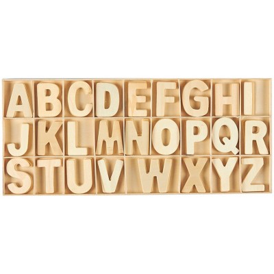 Wooden Letters Craft With Storage Tray Set Kids Learning Toy Wooden Alphabet Letters Decorative Montessori Learning